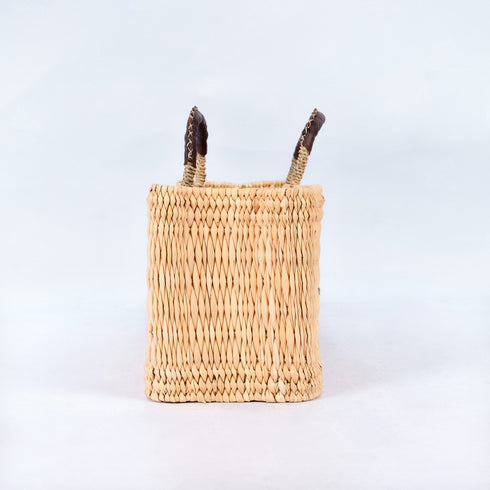 Straw Market Reed Gardener’s Long Basket - Perfect for Beach & Shopping